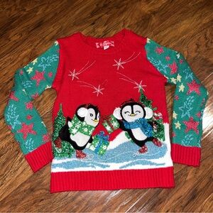 33Degrees Red Penguin Kids Sweater Girls 8